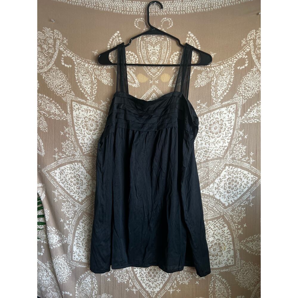 Hanro Switzerland Black Midi Tank Top Nightie Dress